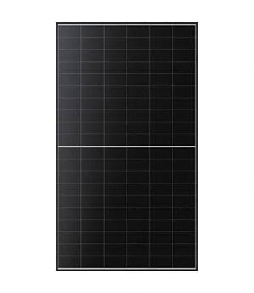 Two JA Solar photovoltaic panels with black solar cells and silver frames, supplied and installed by M J Wallace.